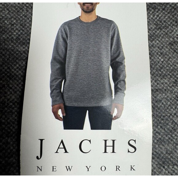 Jachs New York Mens Medium Gray Crew Neck Long Sleeve Fleece Sweatshirt - Picture 5 of 9